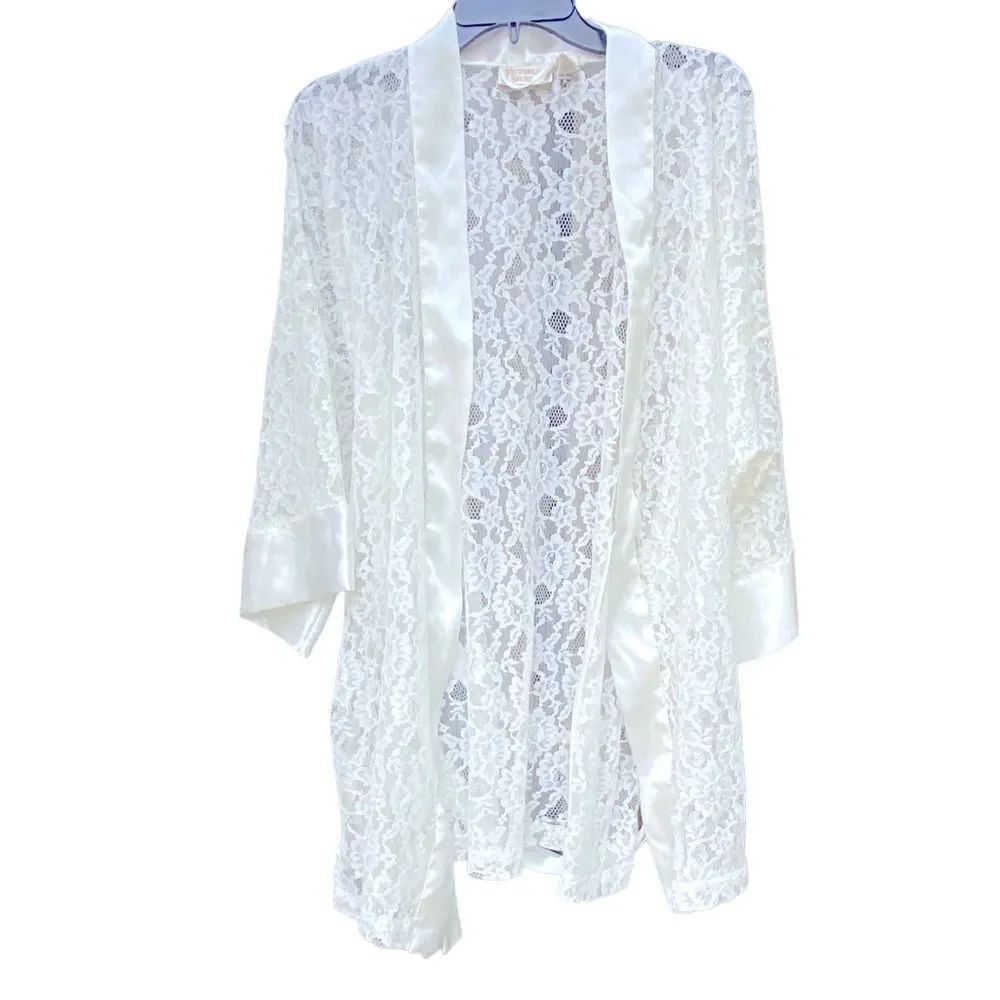 Victoria Secret Lace Robe Vintage Gold Label One Size